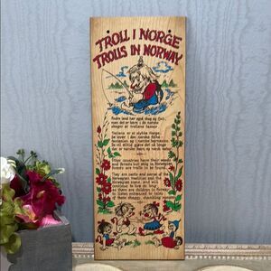 Vintage Troll I Norge Trolls in Norway Whimsical Wall Hanging Decor Plaque